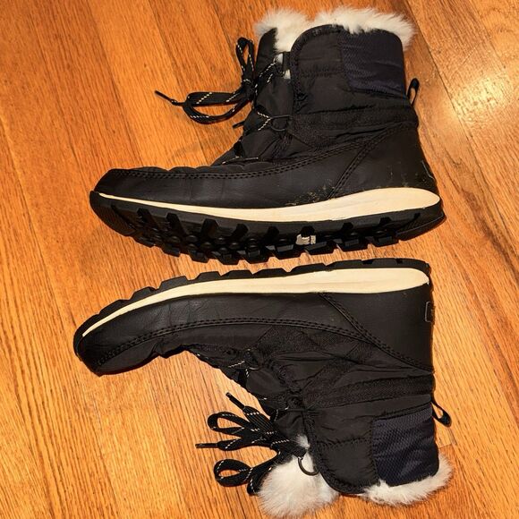 SOREL Women’s Whitney Fur Lined Short Lace Boot warm winter snow black US 10 EUC - Picture 10 of 11